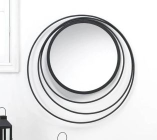 Modern Three Ring Wall Mirror - Decorative Round Mirrors for Living Room or Bedroom