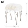 FUR STOOL WITH PRISM LEGS