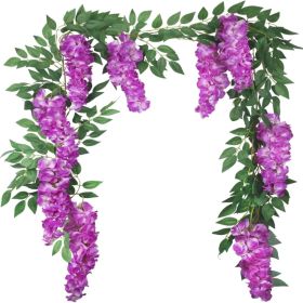 Hanging Flowers Wisteria Flowers Vine Garland Wedding Arch Decoration Purplish Artificial Wisteria Vines Hanging Flower Vines Silk