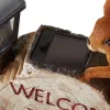 Solar-Powered Garden Squirrel Welcome Sign for Outdoor Decor