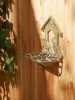 Wall Mounted Cast Iron Bird Feeder - Durable Outdoor Bird Feeding Station