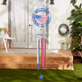 Patriotic Welcome Weathervane Wind Chime for Friends & Family