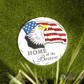 Home of the Brave Stepping Stone - Patriotic Garden Decor for Outdoor Spaces