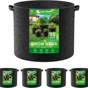 4 Pack Fabric Grow Bags 10 Gallon Thickened Nonwoven Garden Pots Growing Bags With Handles Black