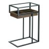 SIDE TABLE WITH SLIDE OUT DRAWER