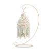 Elegant White Candle Lantern with Stand for Home Decor
