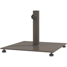 Square Patio Umbrella Base, 29 Lbs Metal Umbrella Stand Base With Adjustable Foot Pads, Heavy Duty Patio Umbrella Holder For 1.51.9 Umbrella Poles For (Option: Brown)