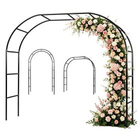 2Pcs Or 1Pcs Options 7.87Ft H X 4.59Ft W Adjustable Metal Garden Arches DIY Outdoor Trellis For Climbing Plants Wedding Arch Decoration Iron Arbor For (Option: 1PCS)