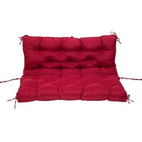 Swing Cushions 2-3 Seater Replacement Waterproof Bench Cushion 47.2x39.4x3.94in-120x100x10cm (Option: Wine red)